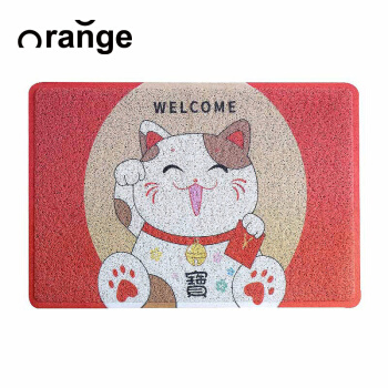 一橙Orange日本招き猫漫画可爱いメリーグーの糸が泥になっています。入ってくる玄関マットの家の入り口から入ってくるマット滑り止めマット60×90 cm