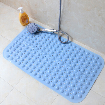 浴室マット滑り止めマットルーム浴室防水天然味プラスティック吸盤付風呂間マット家庭用水色スク48*78 CM